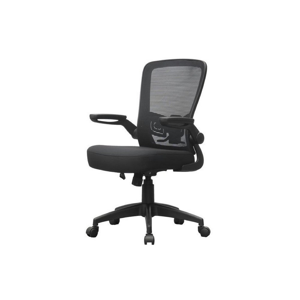 Swivel Task Chair | Mesh Back | Flip Arm | Height Adjustable | Black Fabric