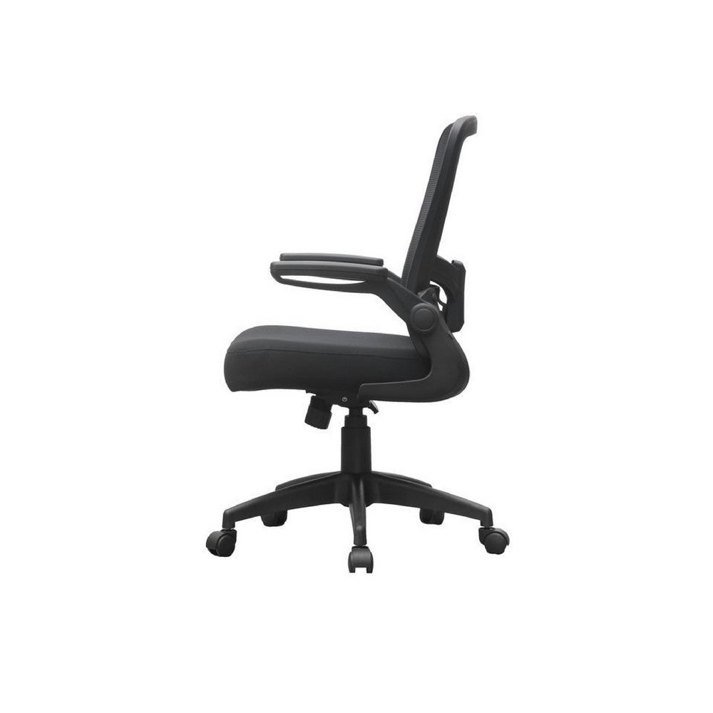 Swivel Task Chair | Mesh Back | Flip Arm | Height Adjustable | Black Fabric