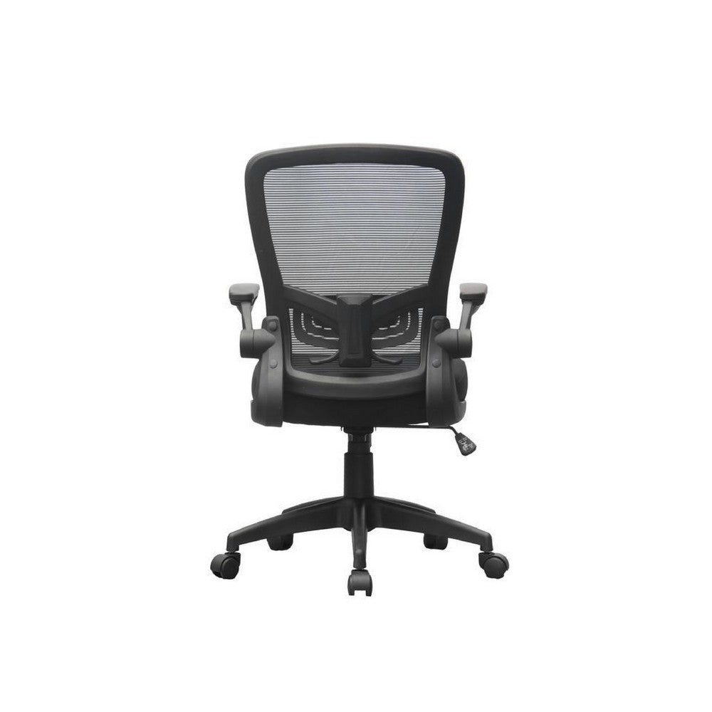 Swivel Task Chair | Mesh Back | Flip Arm | Height Adjustable | Black Fabric