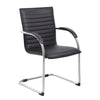 Neni Office Chair Set of 2 | Foam Fill Black Vinyl | Chrome Cantilever
