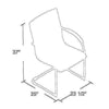 Neni Office Chair Set of 2 | Foam Fill Black Vinyl | Chrome Cantilever