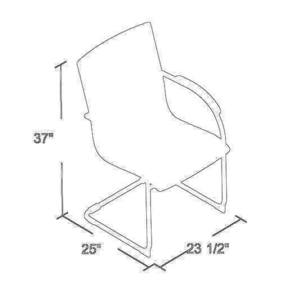 Neni Office Chair Set of 2 | Foam Fill Black Vinyl | Chrome Cantilever