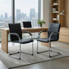 Neni Office Chair Set of 2 | Foam Fill Black Vinyl | Chrome Cantilever