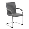 Neni Office Chair Set of 2 | Foam Fill Gray Vinyl | Chrome Cantilever