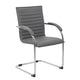 Neni Office Chair Set of 2 | Foam Fill Gray Vinyl | Chrome Cantilever