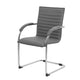 Neni Office Chair Set of 2 | Foam Fill Gray Vinyl | Chrome Cantilever