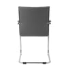 Neni Office Chair Set of 2 | Foam Fill Gray Vinyl | Chrome Cantilever