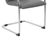 Neni Office Chair Set of 2 | Foam Fill Gray Vinyl | Chrome Cantilever