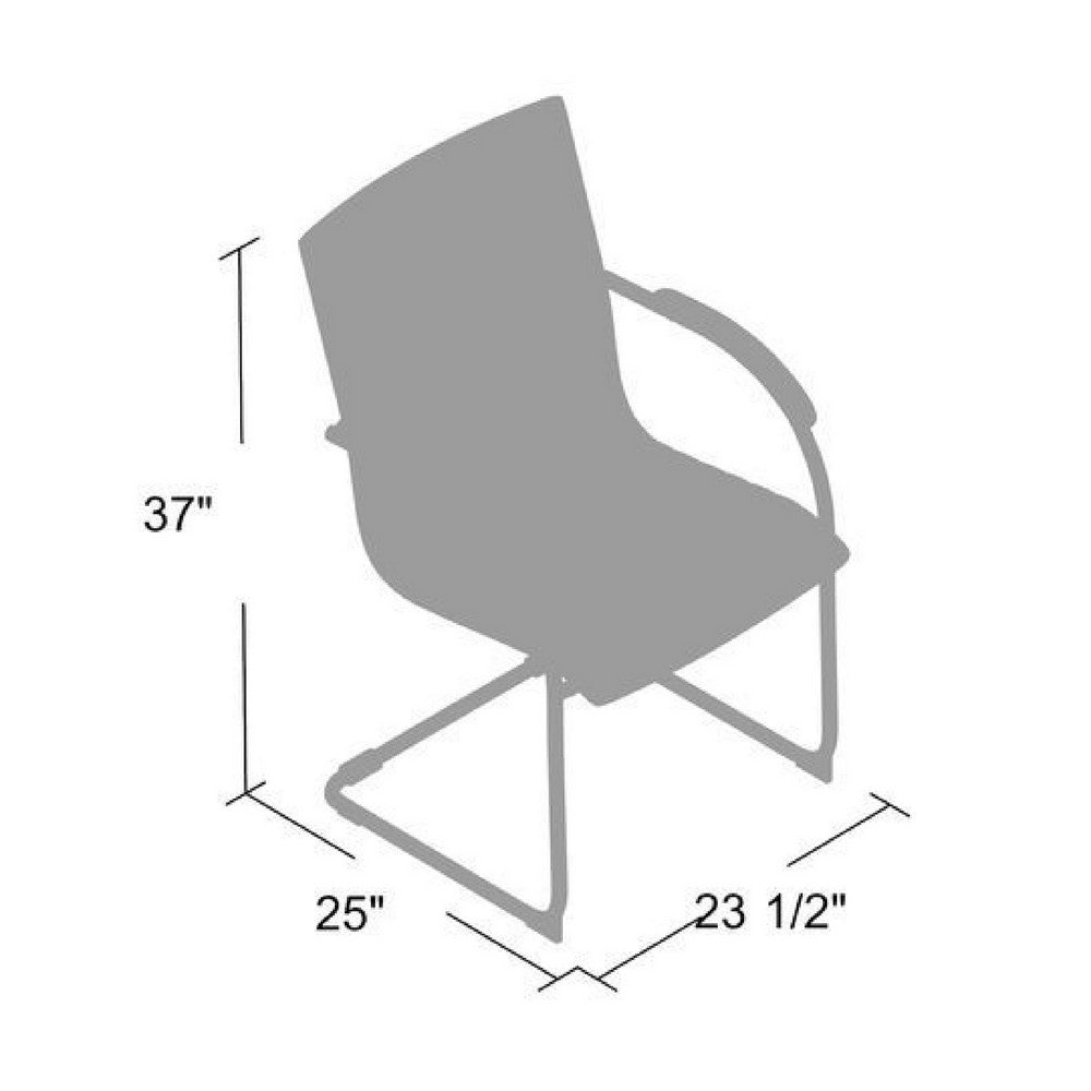 Neni Office Chair Set of 2 | Foam Fill Gray Vinyl | Chrome Cantilever