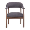 Captain's Guest Chair | Padded Arms | Driftwood Brown Frame | Gray Linen