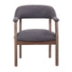 Captain's Guest Chair | Padded Arms | Driftwood Brown Frame | Gray Linen