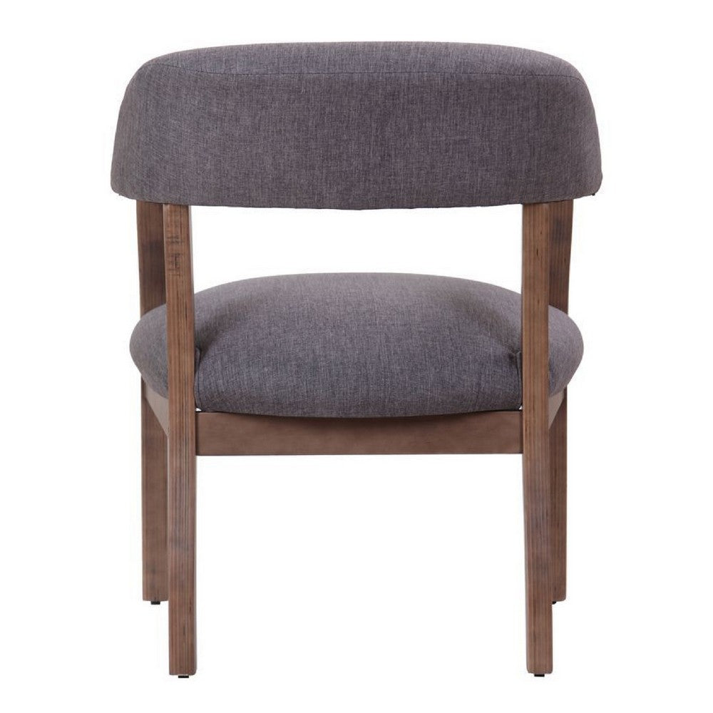 Captain's Guest Chair | Padded Arms | Driftwood Brown Frame | Gray Linen