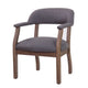 Captain's Guest Chair | Padded Arms | Driftwood Brown Frame | Gray Linen