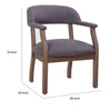 Captain's Guest Chair | Padded Arms | Driftwood Brown Frame | Gray Linen