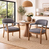 Captain's Guest Chair | Padded Arms | Driftwood Brown Frame | Gray Linen