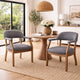 Captain's Guest Chair | Padded Arms | Driftwood Brown Frame | Gray Linen