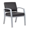 Reception Chair | Brushed Nickel Aluminum | Black Antimicrobial Vinyl