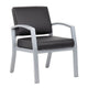 Reception Chair | Brushed Nickel Aluminum | Black Antimicrobial Vinyl