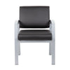 Reception Chair | Brushed Nickel Aluminum | Black Antimicrobial Vinyl
