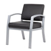 Reception Chair | Brushed Nickel Aluminum | Black Antimicrobial Vinyl