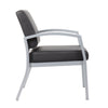 Reception Chair | Brushed Nickel Aluminum | Black Antimicrobial Vinyl