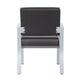 Reception Chair | Brushed Nickel Aluminum | Black Antimicrobial Vinyl