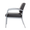 Reception Chair | Brushed Nickel Aluminum | Black Antimicrobial Vinyl