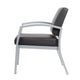Reception Chair | Brushed Nickel Aluminum | Black Antimicrobial Vinyl