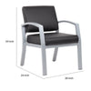 Reception Chair | Brushed Nickel Aluminum | Black Antimicrobial Vinyl