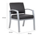 Reception Chair | Brushed Nickel Aluminum | Black Antimicrobial Vinyl