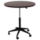 Mobile Table w Casters | Round Wood Top | Height Adjustable | Brown 27-38"