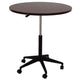 Mobile Table w Casters | Round Wood Top | Height Adjustable | Brown 27-38"
