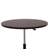 Mobile Table w Casters | Round Wood Top | Height Adjustable | Brown 27-38"