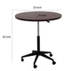 Mobile Table w Casters | Round Wood Top | Height Adjustable | Brown 27-38"
