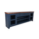 Rosa TV Stand Media Cabinet | 94" Walnut Brown Top | Midnight Blue Wood