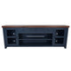 Rosa TV Stand Media Cabinet | 94" Walnut Brown Top | Midnight Blue Wood