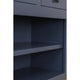 Rosa TV Stand Media Cabinet | 94" Walnut Brown Top | Midnight Blue Wood