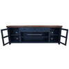 Rosa TV Stand Media Cabinet | 94" Walnut Brown Top | Midnight Blue Wood