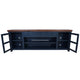 Rosa TV Stand Media Cabinet | 94" Walnut Brown Top | Midnight Blue Wood