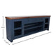 Rosa TV Stand Media Cabinet | 94" Walnut Brown Top | Midnight Blue Wood