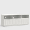 Bea TV Stand Media Cabinet | Scalloped Panel | 64" White Mahogany