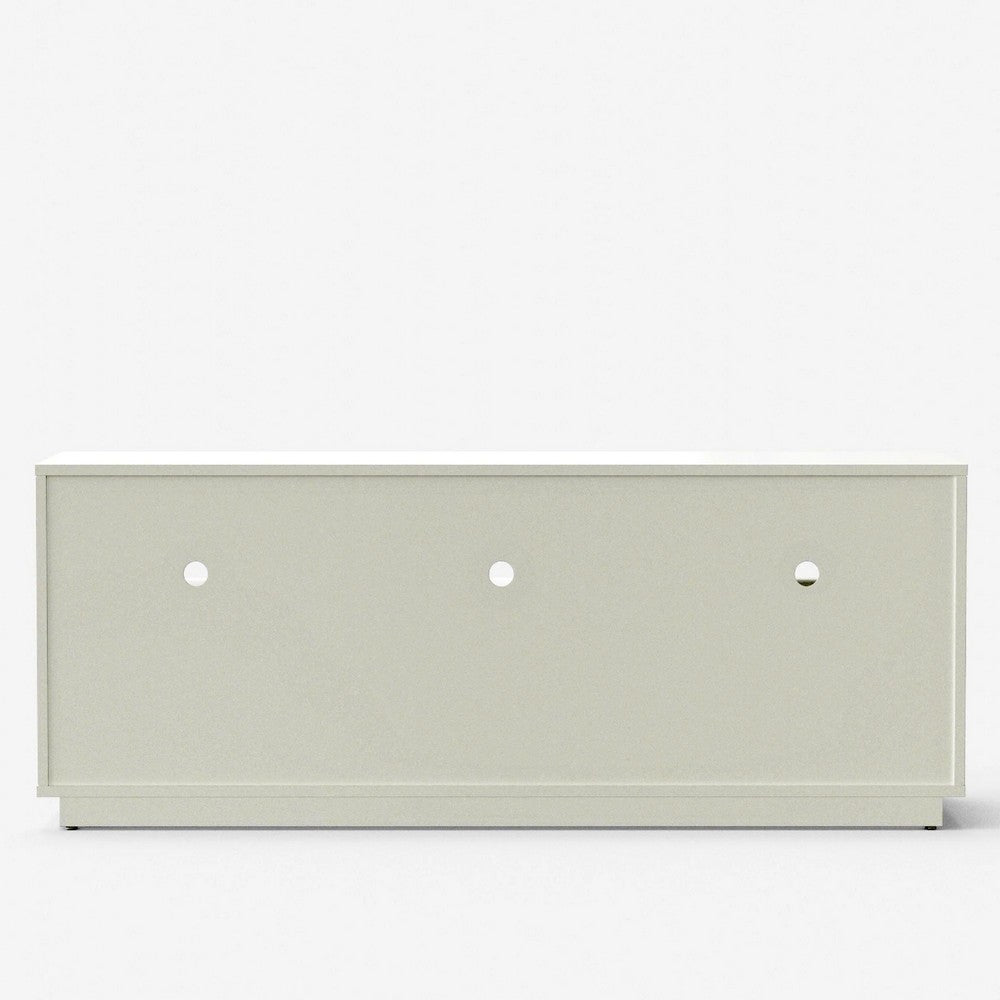 Bea TV Stand Media Cabinet | Scalloped Panel | 64" White Mahogany
