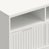 Bea TV Stand Media Cabinet | Scalloped Panel | 64" White Mahogany