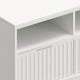 Bea TV Stand Media Cabinet | Scalloped Panel | 64" White Mahogany