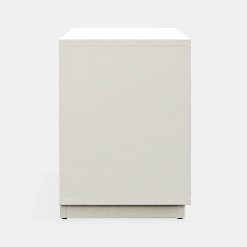 Bea TV Stand Media Cabinet | Scalloped Panel | 64" White Mahogany