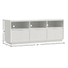 Bea TV Stand Media Cabinet | Scalloped Panel | 64" White Mahogany