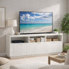 Bea TV Stand Media Cabinet | Scalloped Panel | 64" White Mahogany