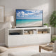 Bea TV Stand Media Cabinet | Scalloped Panel | 64" White Mahogany