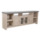 Lina TV Stand Media Cabinet | 93" Gray Slate Top | Cream Pine Wood