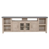 Lina TV Stand Media Cabinet | 93" Gray Slate Top | Cream Pine Wood